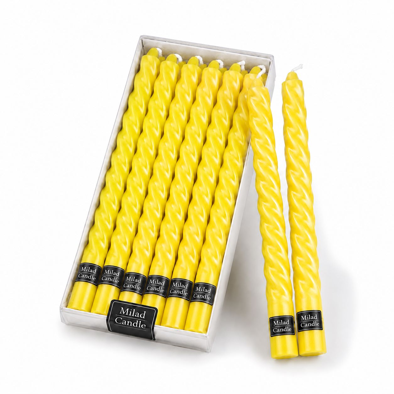 Yellow Spiral Candle – Milad Candle Yellow Spiral Candle – Milad Candle